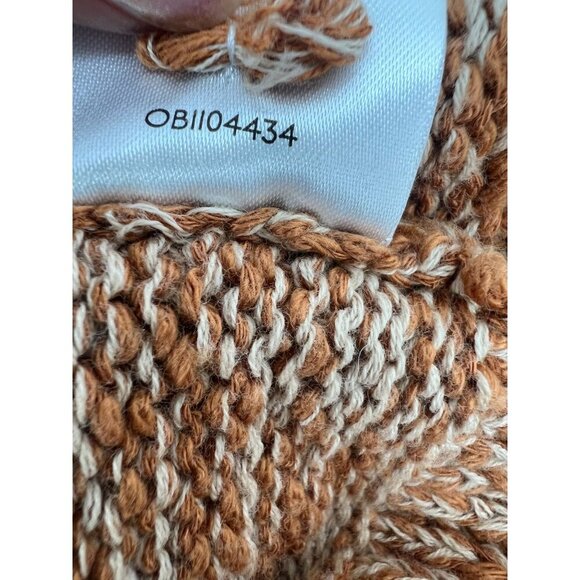 Anthropologie Carlotta Knit Pullover Sweater S Marled Brown Tie-Neck Polo Collar - Picture 6 of 11